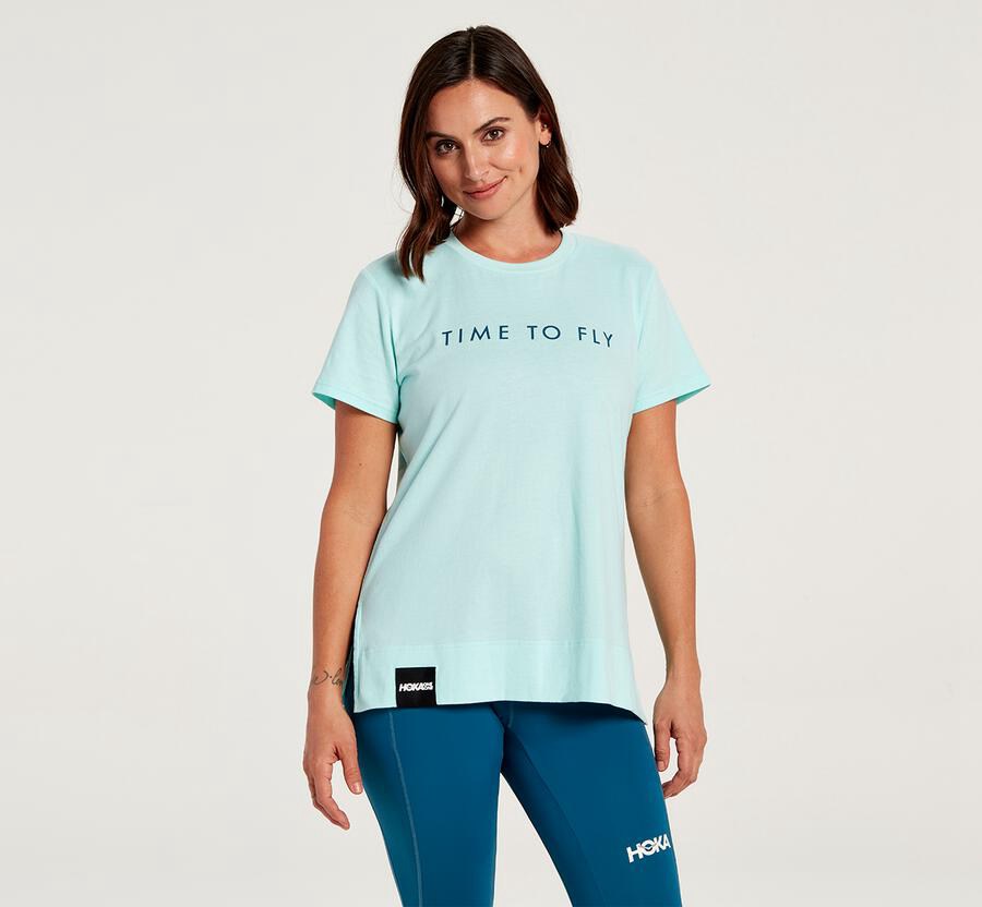 Camisa Hoka One One Mujer - Brand - Azules - WQT031587